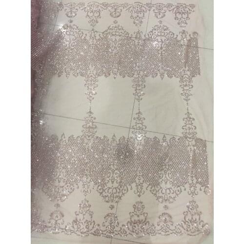 Unique embroidery mesh material SYJ-6167 French tulle lace on sale 5 yards with glued glitter for party dress