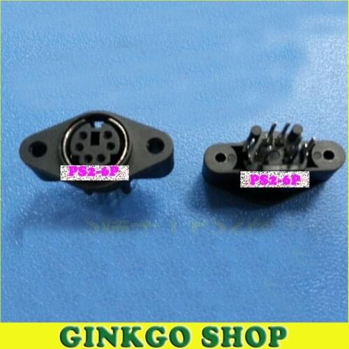 10pcs/lot MDC/S Termainal mini DIN PS2 6p Plug with Hole Free Shipping
