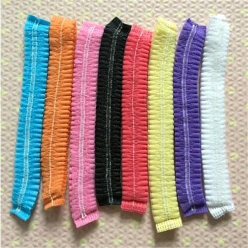 10pcs Non-Woven Disposable Elastic Shower Cap Women And Men Pleated Anti-dust Shower Cap Household Bathroom Supplies Hair Set