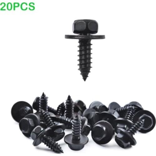 20pcs/set M6*25mm Size Fender Linder Bumper Fastener Screw for Toyota Camry RAV4 Tacoma Tundra Highlander and Lexus ES GS LS