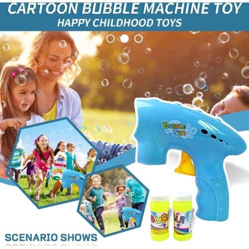 Automatic Gatling Bubble Gun Toys Kids Summer Soap Water Bubble Machine Fun Color Cartoon Bubble Toy Bubble Machine 60ml