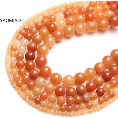 Natural Stone Red Aventurine Frosted Beads Matte Round Loose Beads 4 6 8 10 12MM Beads For jewelry Making Fit DIY Bracelet