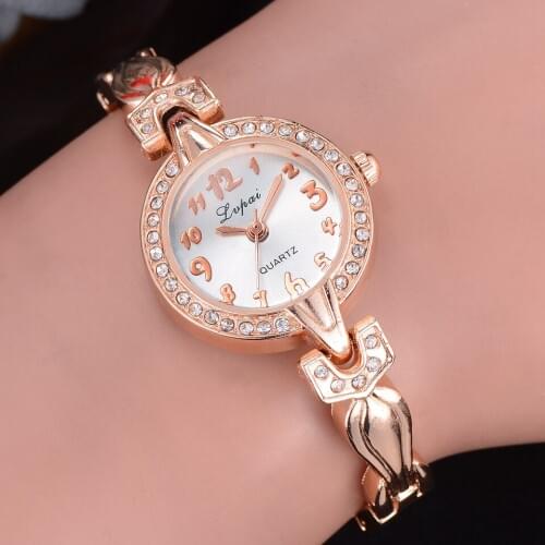 Fashion Ladies watch Simple Casual Female Quartz WristWatch Alloy strap Diamond Bracelet watches Relogio Feminino Zegarek Damski