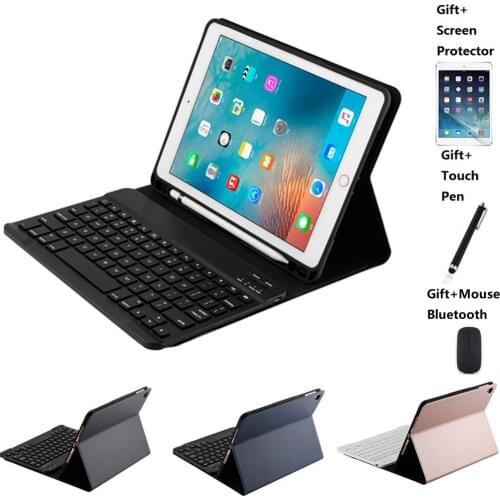 For 10.2 2020 Split Leather With Pencil Holder Bluetooth Keyboard Case For iPad Air 1 2 iPad 2017 2018 9.7 Air 10.5 2019 10.9