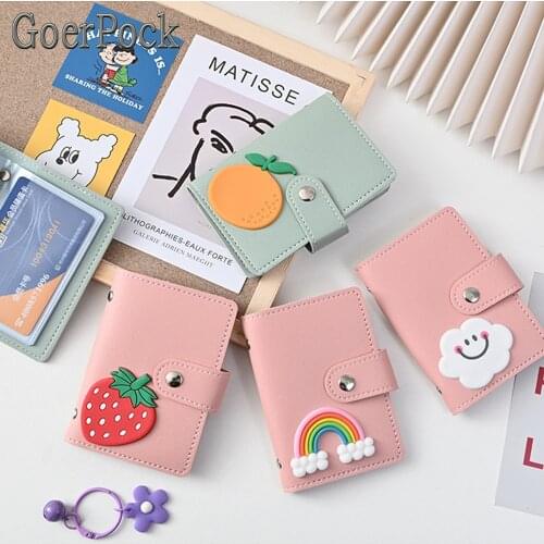 Women Card Holder Wallet PU Leather Cute Cartoon 26 Bit Card Case School Holder Men Women Credit Passport Card Bag ID Passport