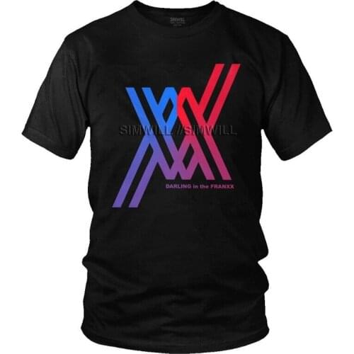 Darling In The Franxx T-shirt Mens Fashion T Shirt Short Sleeve Cotton Japanese Anime Manga Tshirt Urban Tee Top
