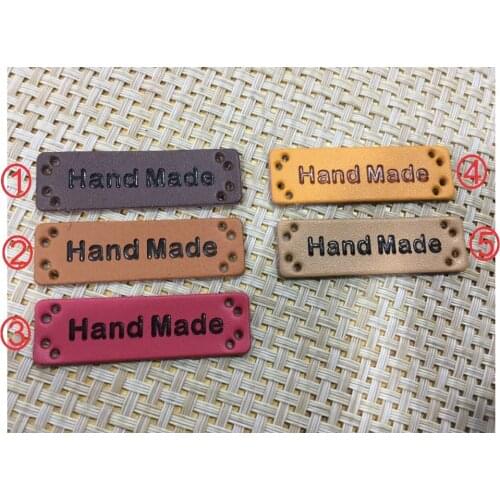 50pcs Rectangle shape hand made PU leather Labels 50mm*15mm jacket label garment accessories