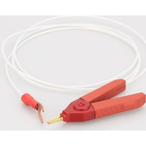 HIFI Sterling Silver Audio Cable Spade To alligator Spade Cable For GND Amplifier Decoder Speaker Audio Grounding Box Tuning Box