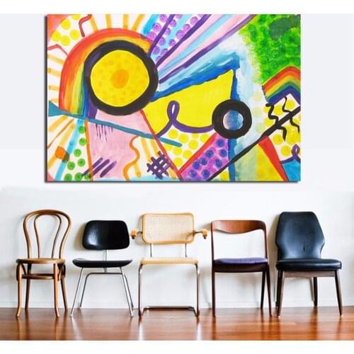 Oil Painting Canvas Home Decor Art Inspired By Kandinsky Wall Pictures For Living Room Modern No Frame Picture