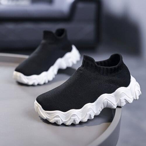 Black Kids Shoes Children Baby Girls Boys Mesh Sport Run Sneakers High Top Weave Mothers And Children Sneakers femmes chaussures