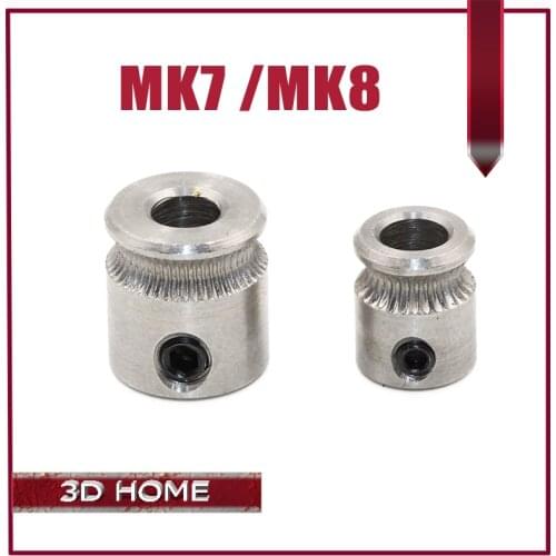 MK7 MK8 Extruder Drive Gear Bore 5mm For 1.75mm and 3.0mm Hobbed Gear For Makerbot Reprap Mendel High Quality Stainless Steel