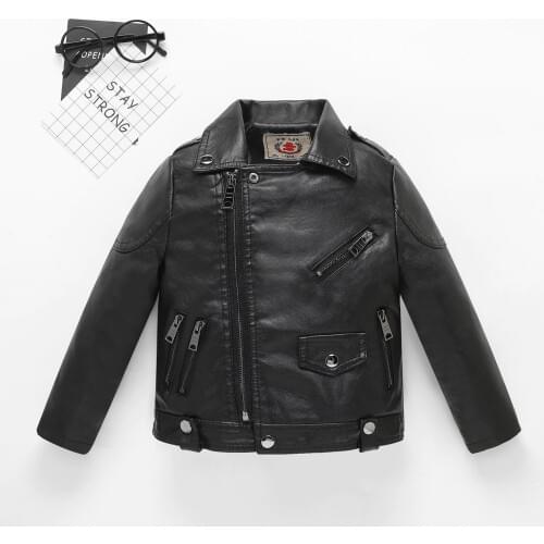3-12years veste enfant garçon Fashion Kids Coat Baby Boys Thick Coat Winter Motorcycle jacket Leather jacket fashion Cool boy M4