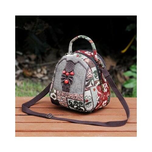 Fashion national string appliques women shopping mini handbags!Nice floral embroidery lady shoulder&Crossbody bags Multi-use bag