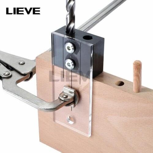 Dowel Drilling Jig Kit 1/2'' 3/8'' 1/4'' Pocket Hole Jig Acrylic Faces Drill Guide Hole Locator DIY Woodworking Carpentry Tools