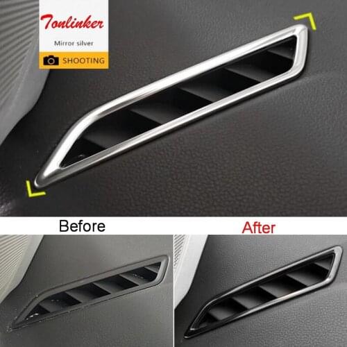 Tonlinker Interior Small Outlet Cover Stickers for Volkswagen Jetta MK7 2019-20 Car Styling 1 PCS Stainless steel Cover Stickers