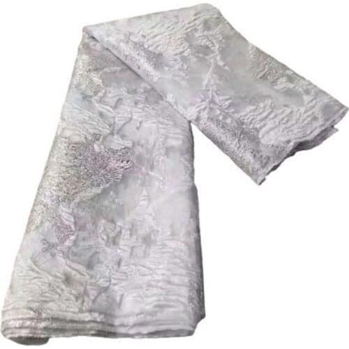 Newest African Brocade Lace Fabric High Quality Nigerian Lace Embroidered African Jacquard Laces Fabrics 5 Yards For Dress
