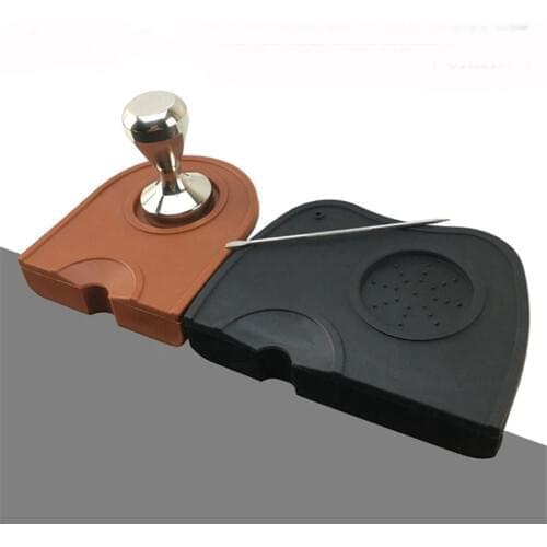 S/M Size Silicone Coffee Tamper Mat Holder Espresso Maker Support Base Non-Slip Flexible Corner Mat Barista Coffee Tea Bar Tool