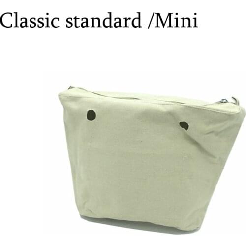New Inner lining Insert Zipper Pocket Classic Mini For Obag Canvas insert with inner waterproof coating for obag