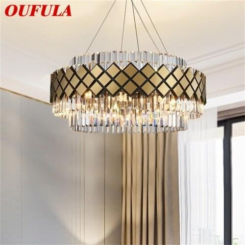 OUFULA Pendant Light Postmodern Luxury Crystal Lamp Fixture Decorative For Home Dining Living Room