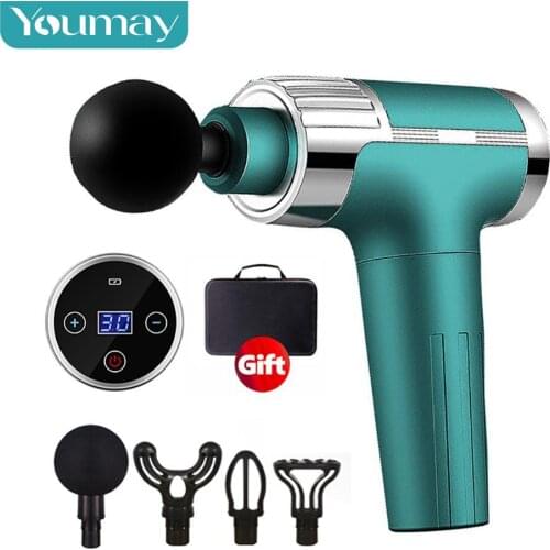 Youmay Deep Tissue Massage Gun Muscle Relaxation Body Massager LCD Display USB Rechargeable Relief Pain Electric Fascia Gun