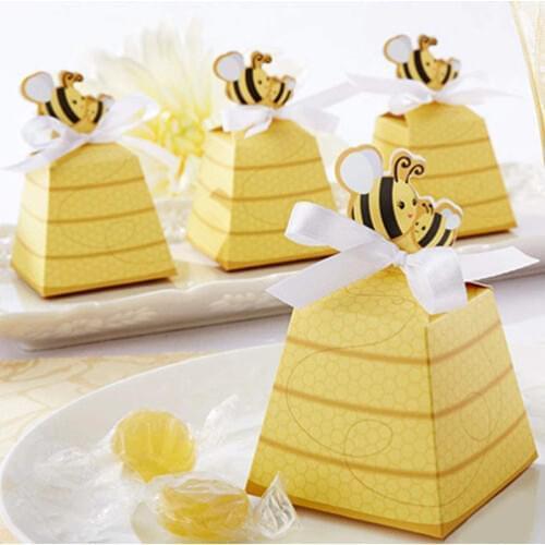 100 Pack candy gift box Daddy Mommy to be bee themed pregnancy announcement Gender Reveal birthday Baby Shower Party decoration