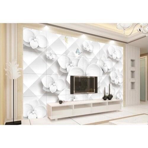 Custom photo wallpaper 3d tv wallpaper murals dream flower lotus TV setting wall papers for living room decoration