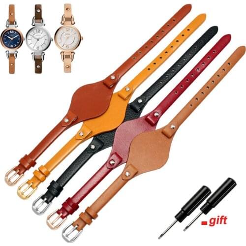 Genuine leather watch strap women watchband for Fossil ES3077 2830 3262 3060 4176 4119 4026 4340 small bracelet 8mm watch band