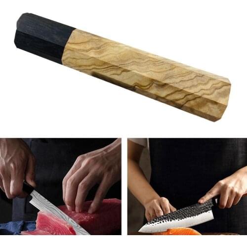 Olive Wood Black Sandalwood Ebony Wood Handle Octagonal Semi-finished Knife Handle Damascus Crafts Kitchen Manual DIY Handl C4D6