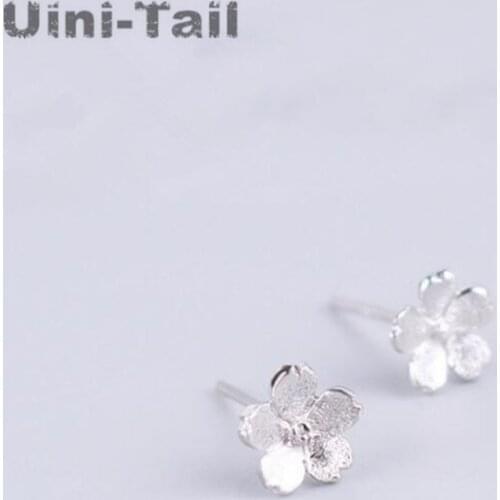Uini-Tail 925 sterling silver romantic cherry earrings fresh natural cherry blossom silver earrings hypoallergenic ear jewelry
