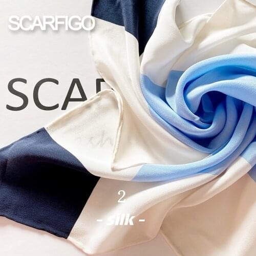 SCARFIGO 50*50CM New Square Silk Scarf Lady Hair Shawl Plaid Printing Scarves Head Wraps for Women Bandana Neckerchief Summer