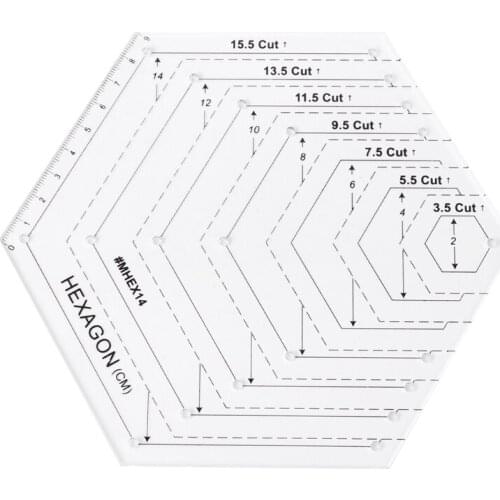 Hexagon Quilting Ruler Patchwork Plastic Template DIY Sewing Tools Useful