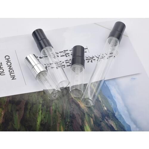 100pcs 2ml 3ml 5ml 10ml Glass Atomizer Bottle Refillable Colorfull Aluminum cap Spray Perfume Bottle Travel Bottles Container