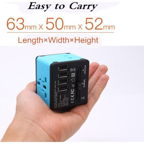 Universal Travel Adapter In Electrical Plug International Quick Charge Plug for Worldwide 150+ Countries UK to EU Israel India