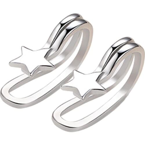 100% 925 Sterling Silver Star Design Clip Earrings for Women Jewelry Christmas Gift Hot Sale Wholesale Drop Shipping