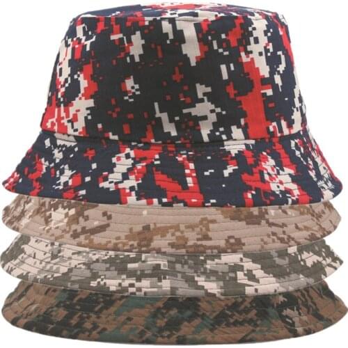 1Pcs Camouflage Bucket Hat Unisex Caps Hip Hop Men women Summer Panama Cap Beach Sun Fishing Hat 4 Color Bucket Hat