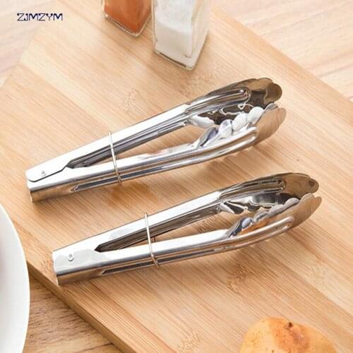 1pc Hot Sale Stainless Steel BBQ Tongs Meat Food Clip Barbecue Tools Kitchen Accessories Cooking Tool Vegetable Clip Clamp Cake