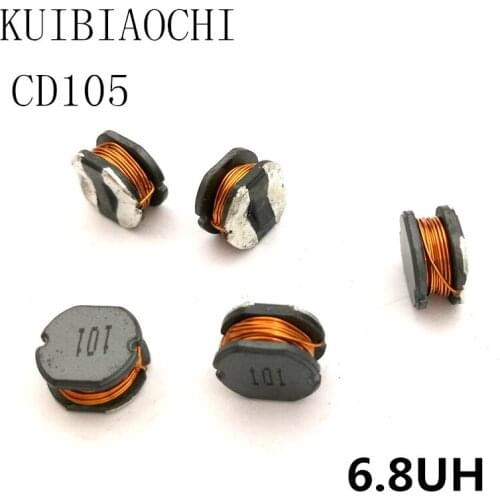 10pcs/LOT SMD Power Inductor CD105 6.8UH 6R8 10*9*5.4mm Unshielded winding inductor