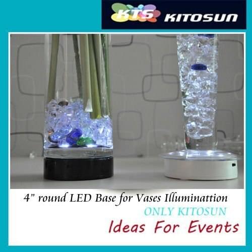 10pcs/pack Battery Operated 4 inch diameter White Color LED Light Base for Vases