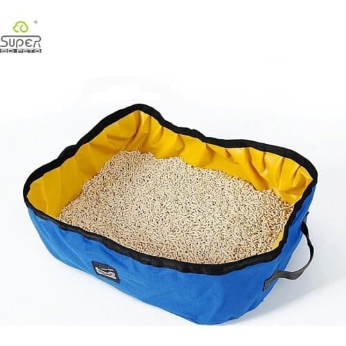 2 Colors Portable Cat Bedpans Outdoor Travel Cat Litter Box Foldable Cat Litter Pan 600D Oxford Puppy Kitten Toilet Training pan