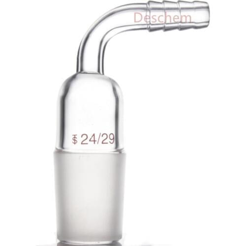 24/29,Adapter socket to rubber tube,Right angle connection,Hose Inlet