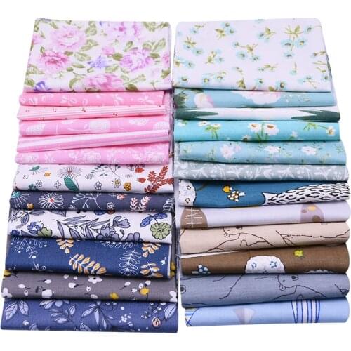 7pcs 25x25cm Cotton Fabric Printed Cloth Sewing Quilting Fabrics for Patchwork Needlework DIY Handmade Material