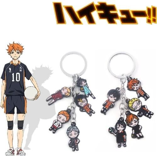 Anime Haikyuu Keychain Pendant Toys Hinata Shyouyou Sugawara Koushi Metal Key Ring Bag Pendant Toy Gift