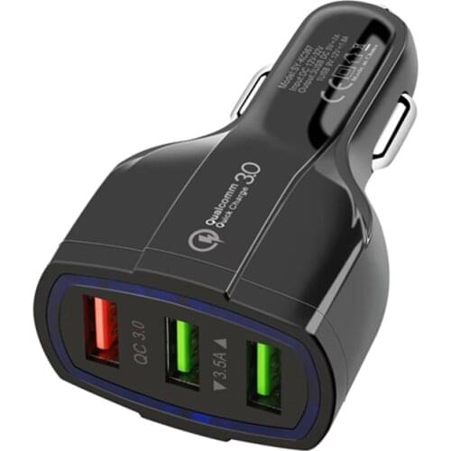 Car Cigarette Lighter 3.5A 3 Ports Car Charger Quick Charge For iPhone Samsung Xiaomi Phone Car-Charger