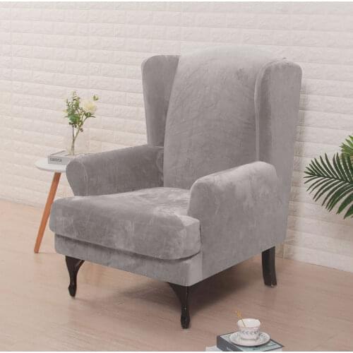 Wing back Chair Cover Velvet Spandex Winback Sofa Cover fundas para sofas chair covers spandex
