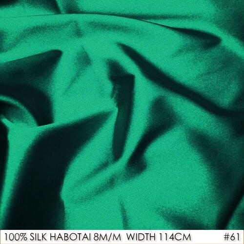 CISULI 100% SILK HABOTAI 114cm width 8momme Pure Silk Vestidos Fabric in Deep Green NO.61