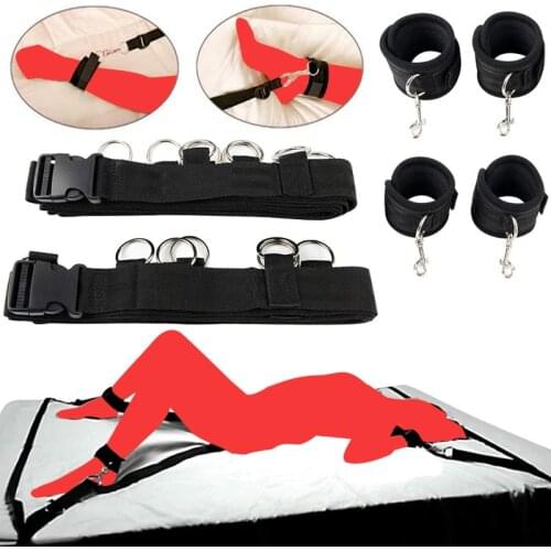 Adult BDSM Bondage Restraint Fetish Slave Handcuffs & Ankle Cuffs Erotic Sex Toys For Woman Couples Games Products Accessories