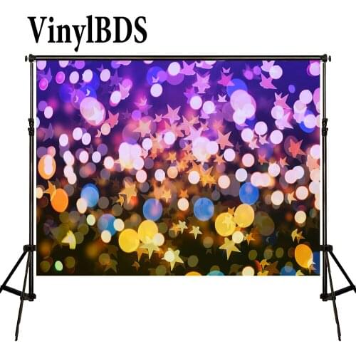 VinylBDS 10ft Photo Background Valentines Day Backdrops Colorful Star Bokeh Backdrop Shimmer and Shine Party Background for Kid