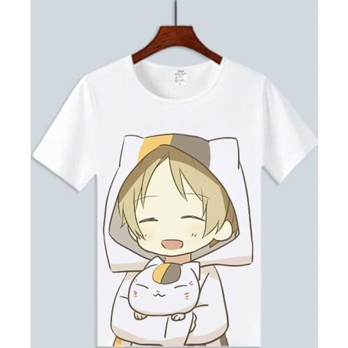 Natsumes Book of Friends Cosplay T Shirt Natsume Yujin-cho Madara Cat Print Summer T-Shirt Graphic Tees Harajuku Top Costume