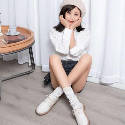 Fashion Women Cotton Long Knee Socks Korea Japanese Hollow Pile Stocking Lolita Style for Girls Lace Fairy Socks In Summer