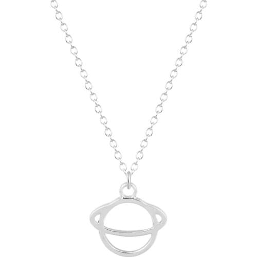 Kinitial boho Saturn Necklaces & Pendants Geometric Necklace for Women Statement Fashion Long Chain Jewelry collares